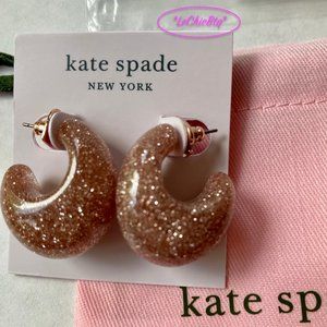 Kate Spade "Adore-ables" Glitter Huggies Rose Gold
